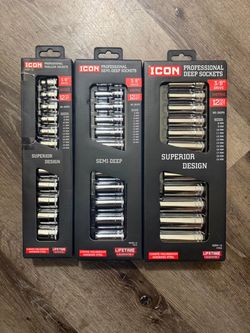 Icon 36pc 3/8 Shallow/Semi Deep/Deep Sockets (metric)
