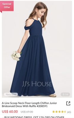 Girls Navy Blue Bridesmaid Dress