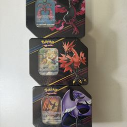 Pokemon Crown Zenith Mini Tin Display & Bird Tin Trio Set