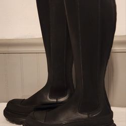 Alexander McQueen Women Tread Slick Knee High Boots 38.5 EU 