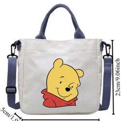 Preorder /Disney Winnie The Pooh Tigger Canvas Bag Student Shoulder Bag Crossbody Bag Removable Shoulder Strap Tote Bag Tote Bag For Lipstick, Brushes