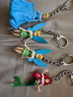 Disney Princess & Tinker Bell Keychain Lot