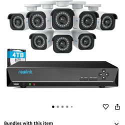 REOLINK 4K Security Camera System, RLK16-800B8 8Pcs H.265 16CH NVR with 4TB HDD