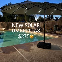 NEW LARGE SOLAR UMBRELLAS WITH LED LIGHTS