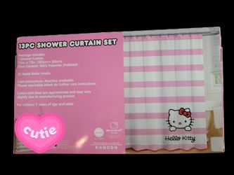 Hello Kitty 13pc Shower Curtain Set - Stripes