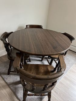 Wood Dining Table + 4 Chairs