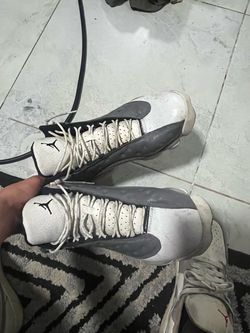 Air Jordan High-Top Sneakers White and Grey