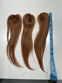Human hair clip-in extension pieces set of 3