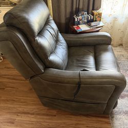 Leather Lift Chair - Grey 