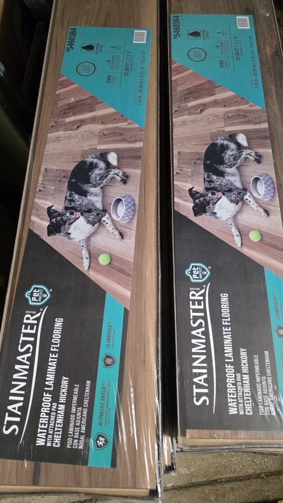 10 boxes STAINMASTER Pet Protect Cheltenham Hickory 12 mm Laminate Wood Flooring (contact info removed)