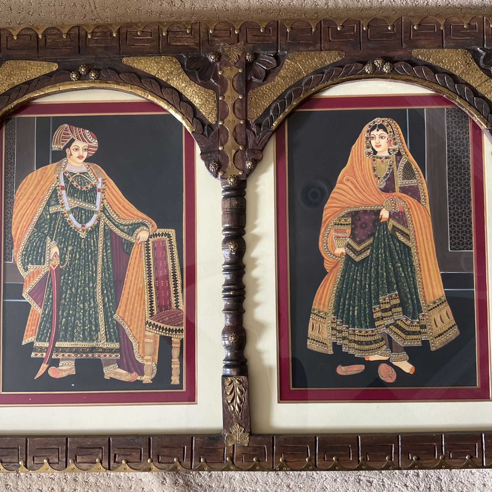 Authentic Indian Art In Real Wood Frame