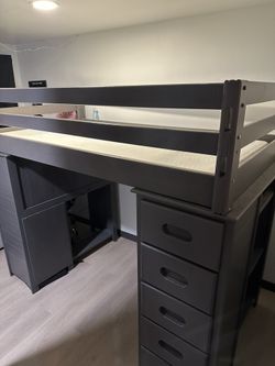 Loft Bed With Lots Of Storage And A Desk