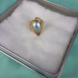 14k Gold And Pearl Ring