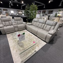 2 Pc Sofa And Loveseat Power Recliner With Speakers And LED Lights Available In Black 