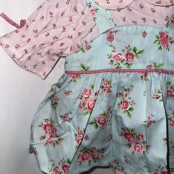 BNWT Girls Dress Set, Size 3 Months By Carter’s Floral Print