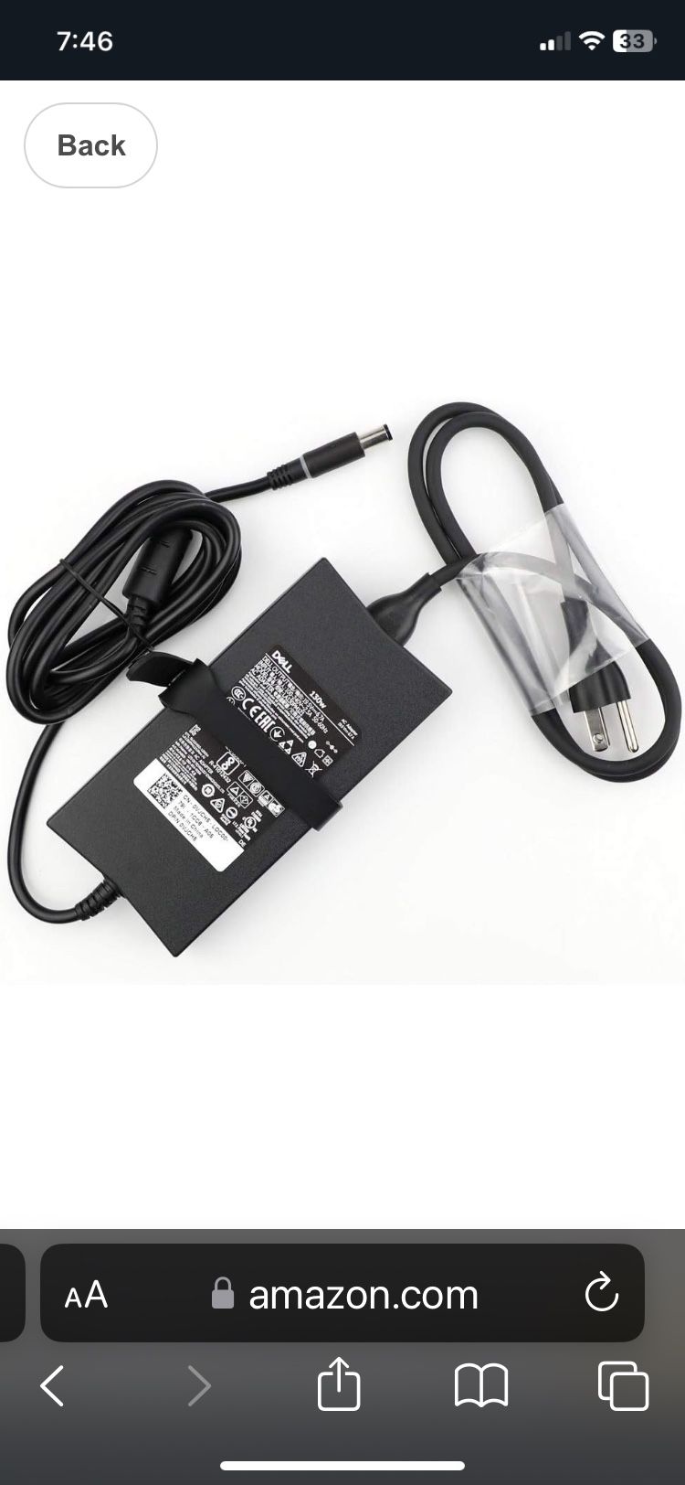 Dell 130W AC Adapter For Laptop