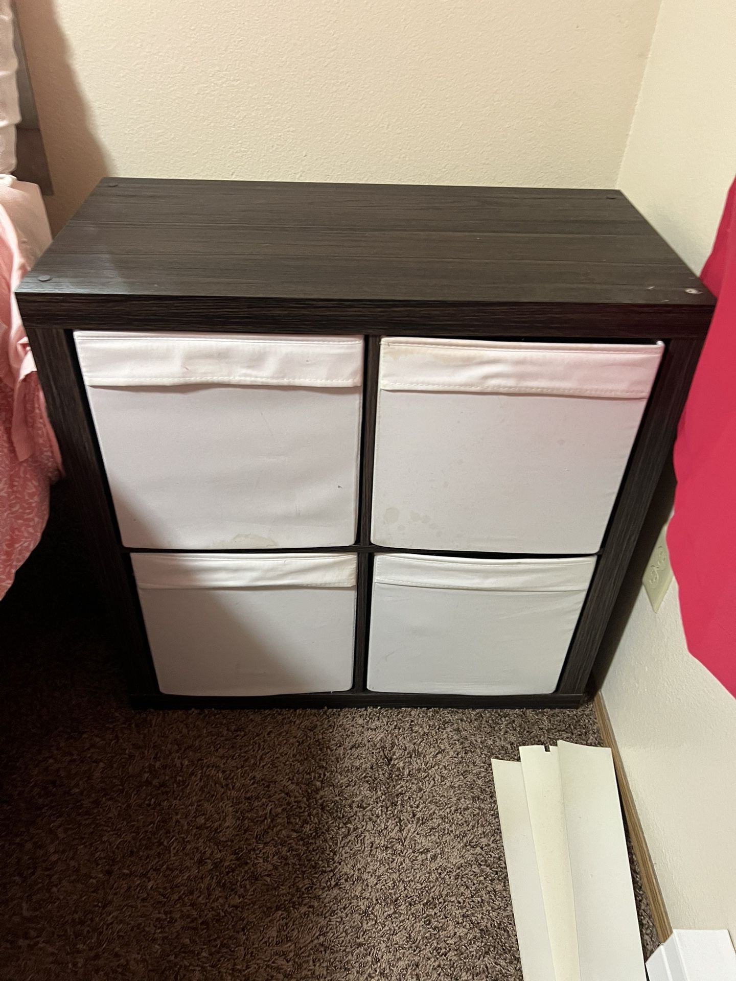 Shelf unit, black-brown, 30 1/8x30 1/8 " With Bins