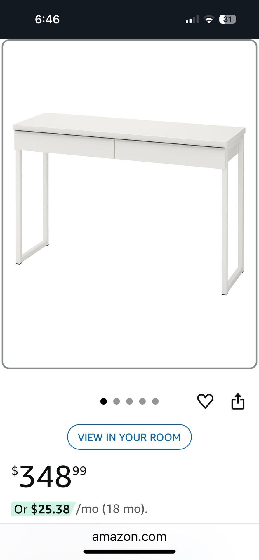 IKEA Besta Burs Desk Comes With 2 IKEA Chairs 