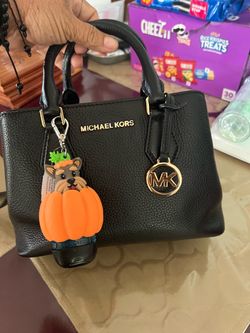 Michael Kors Black Leather Satchel Handbag
