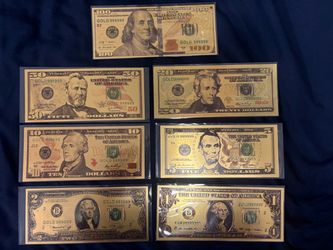 ** Lot of 7**24K Gold**Foil**CURRENCY**