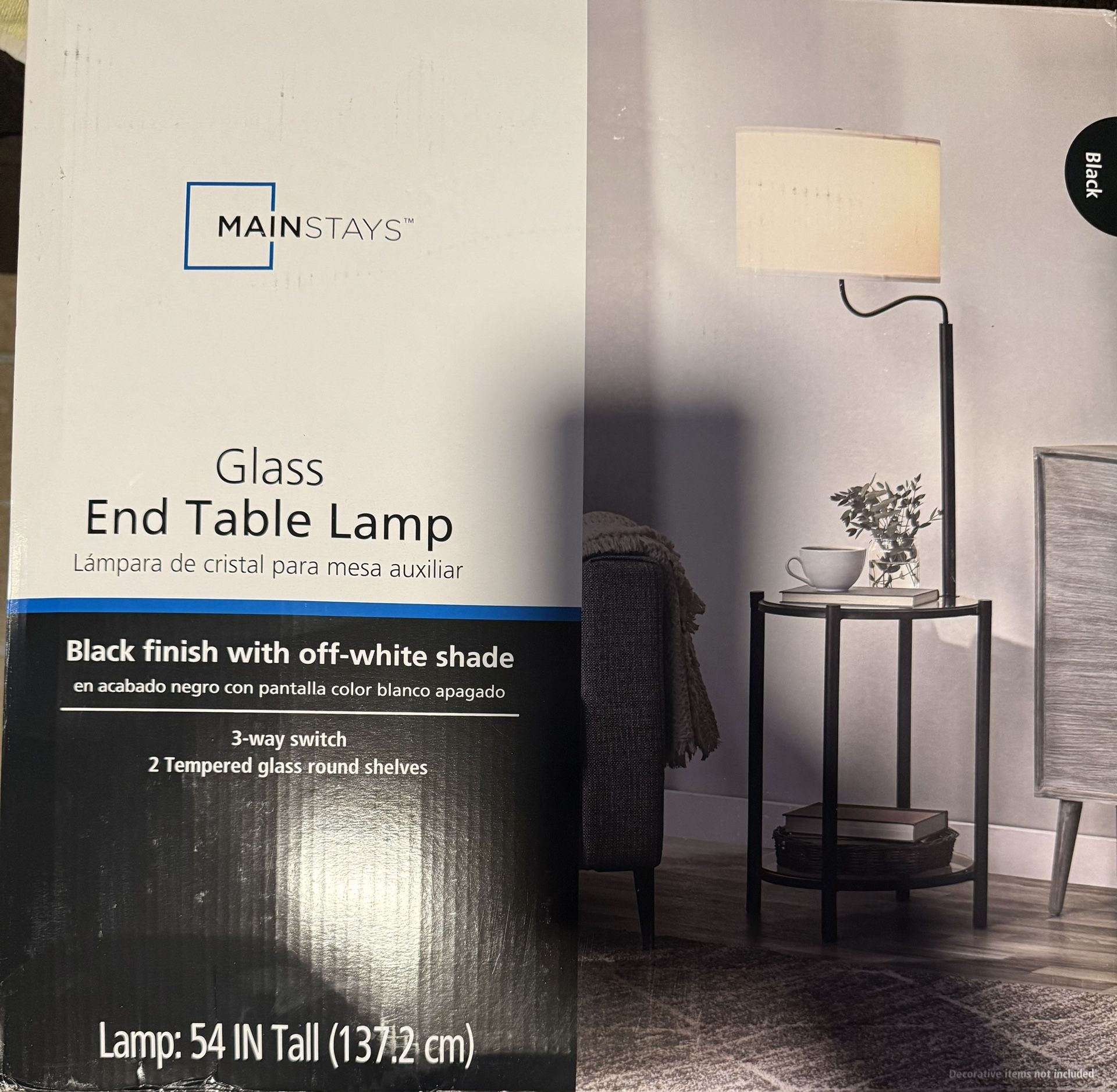 Glass End Table Lamp