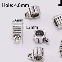 10pcs Tibetan Silver Metal Loose Spacer Charms Beads Connector Bails for Pendant