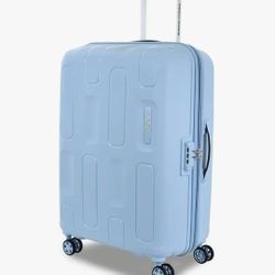 Like New American Tourister Ivy 2.0 8 Wheel, Hard PP Check-in Suitcase, Travel Trolley Bag with Combination Lock & Smooth Sliding Double Wheel Blue Fr