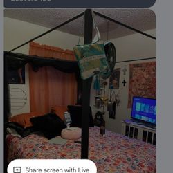 Queensize Canapy Bed Frame With Two Covers