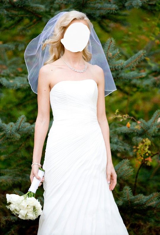 David's Bridal Ivory Wedding Dress -size 2