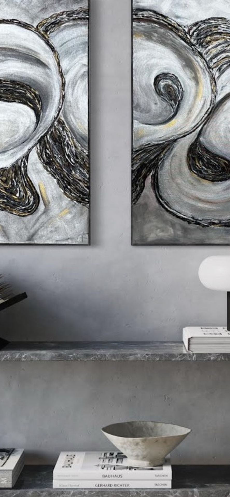 Oysters . Acrylic Original Painting. Modern Interior .