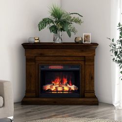 Costco Tresanti Norah 52.9" Mantel with Corner Extension and ClassicFlame Electric Fireplace $90