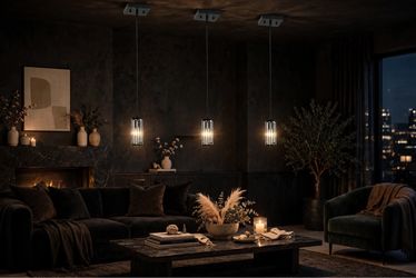 Black Cage Pendant Light Set of 3