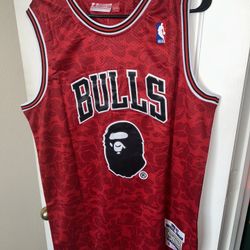 BAPE x Mitchell & Ness red Chicago Bulls Michael Jordan jersey Size XXL 