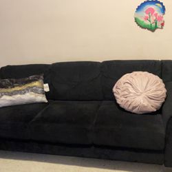 Black velvet couch (2)