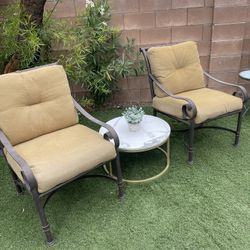 Two Chairs Outside Door End Coffee Table