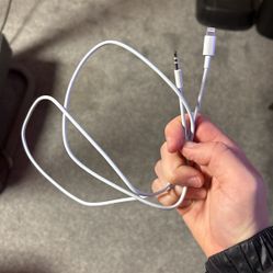 White Aux To Lightning Cable