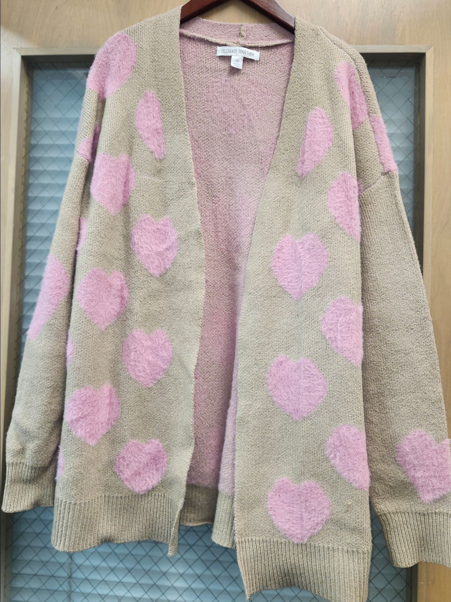 Women's Celebrate Together Hearts Cardigan Size XS
