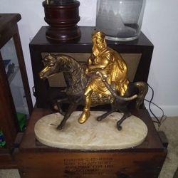 Bronze King On Horse.marble Base. Very Heavy.. 1900 