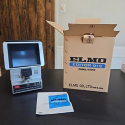 Vintage ELMO Editor 912 Dual Type 8mm Super8 Film Editor & Viewer w/Box TESTED