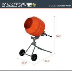 YARDMAX 5.0 CU FT concrete mixer 5.0-cu ft 0.75 -HP Concrete Mixers