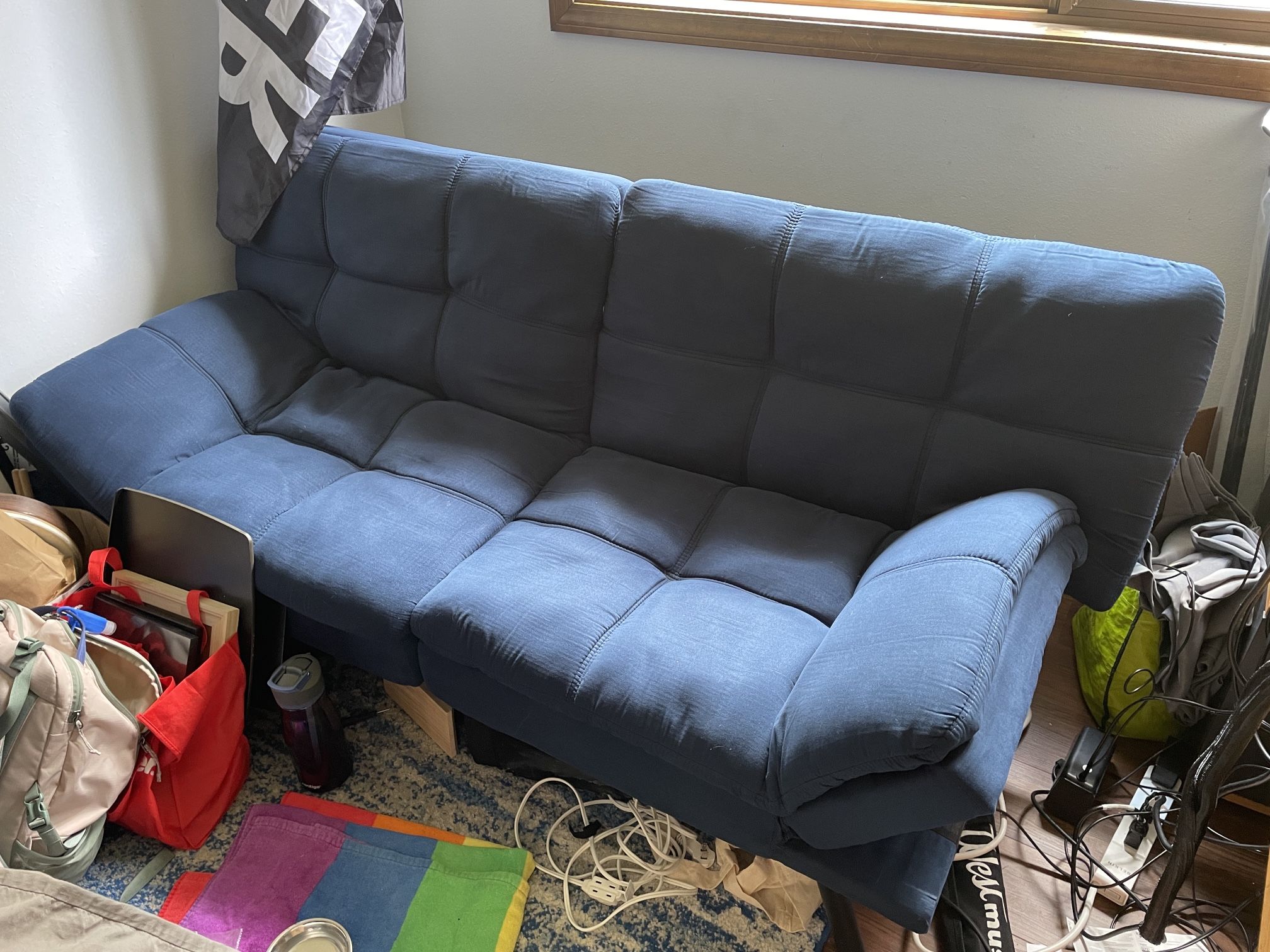 Memory Foam Faux Suede Futon