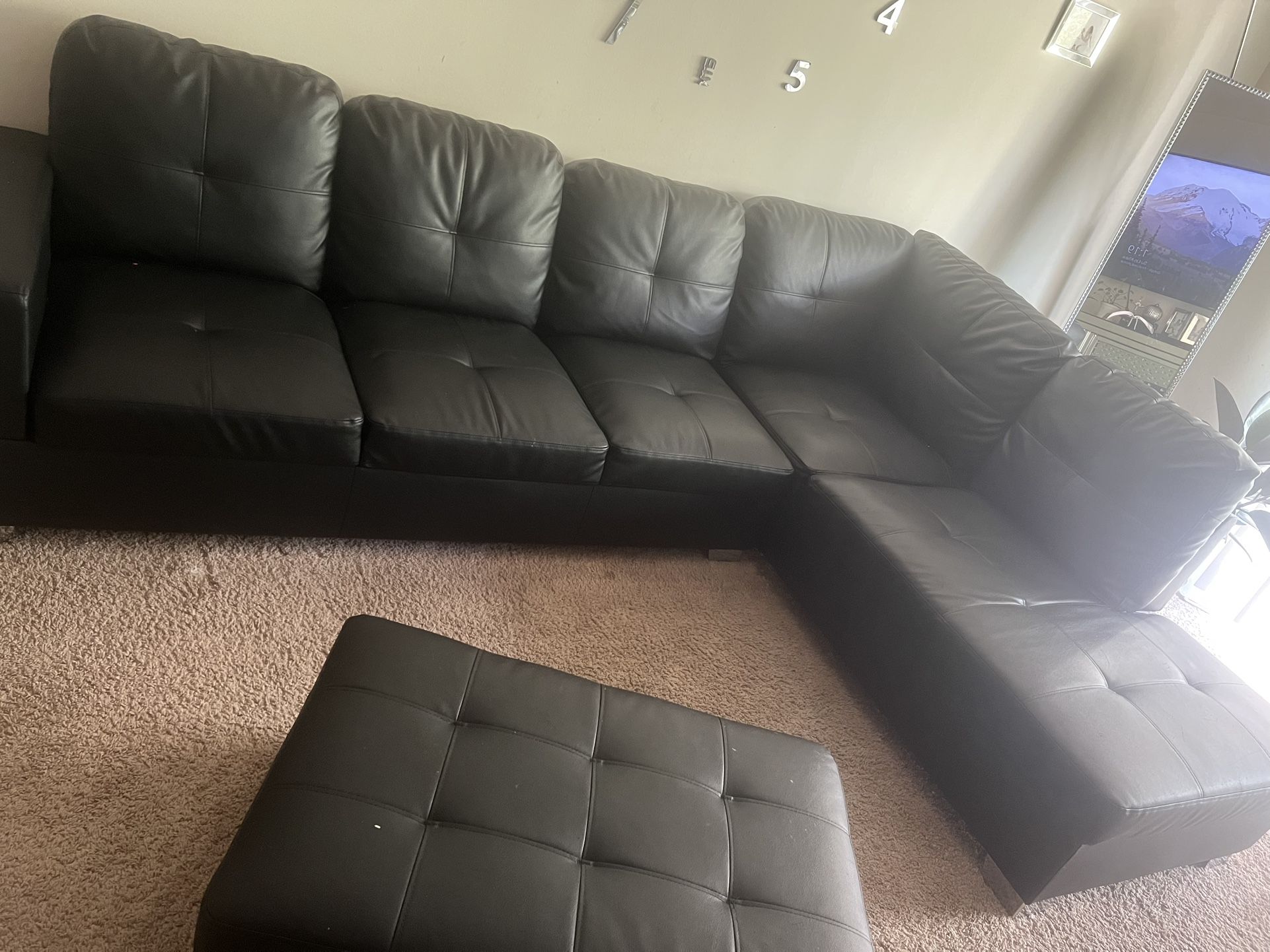 3 Piece Faux Leather Couch Set