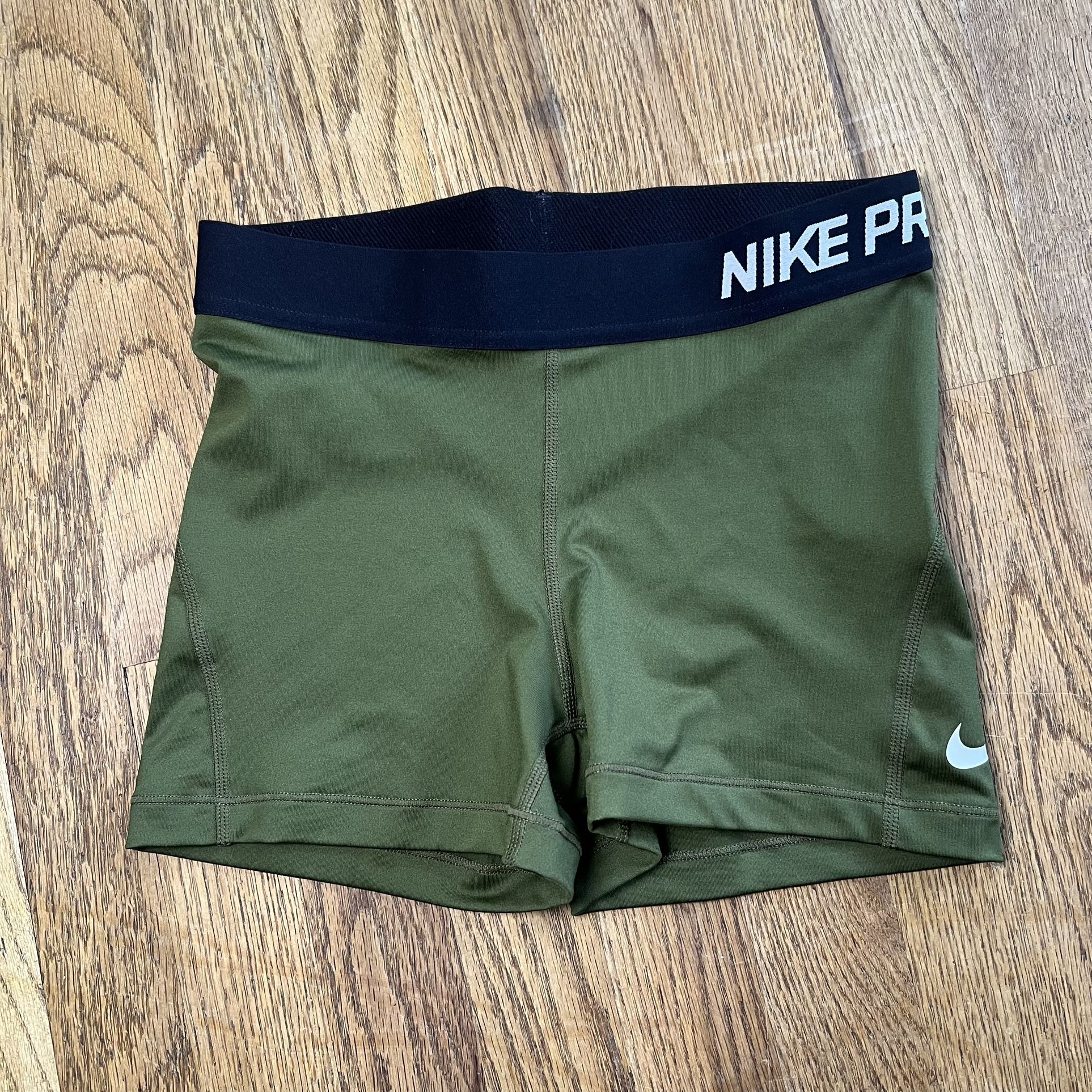 Nike Pro Womens green and black shorts size small