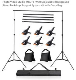 GREAT DEAL!!! Photo Video Studio 10x7Ft (WxH) Adjustable Background Stand Backdrop Support System Kit & Carry Bag