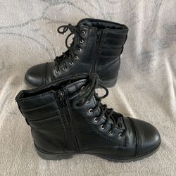 Wonder Nation Youth Girls 2 Buckle Moto Boots Size 3