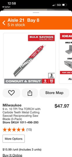 Milwaukee Sawzall Torch 3 Blade Pack
