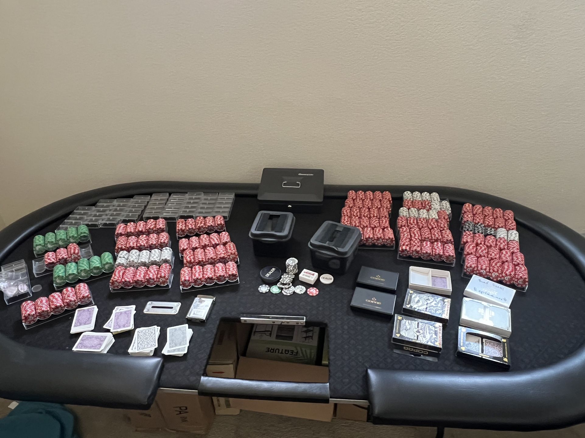 Complete Poker Night Setup – Table, Chips, Chairs & More!