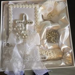 New 5 Pcs Baptism Candle Set for Boys Girls