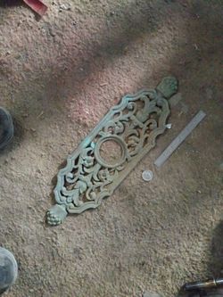 Vintage brass door knob plate