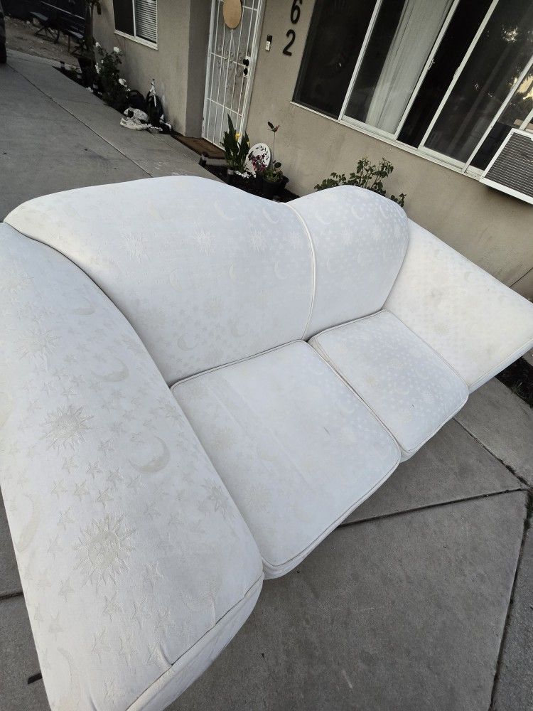 White Sofa & Leather Armchair